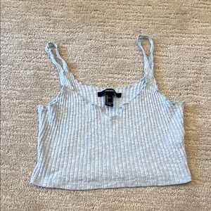 Light Blue Ribbed Tank Top